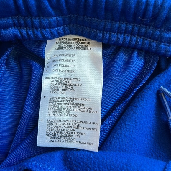 Adidas Climalite Track Warmup Pants Baggy Blue/White Zip Ankle Wide Leg Large - Picture 5 of 8